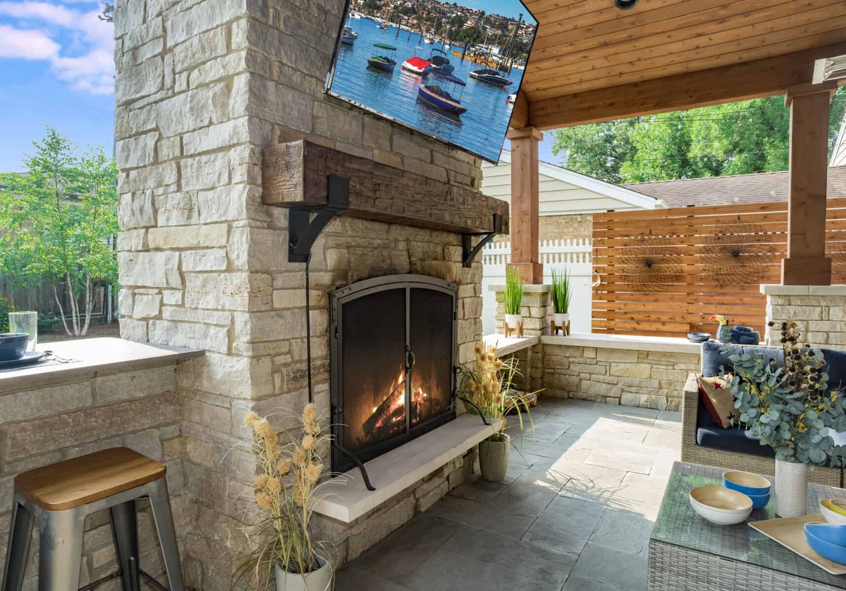 Transform your outdoor space into a cozy retreat with fireplaces, firepits and fire tables, adding warmth, ambiance, and a touch of luxury to your landscape.  
